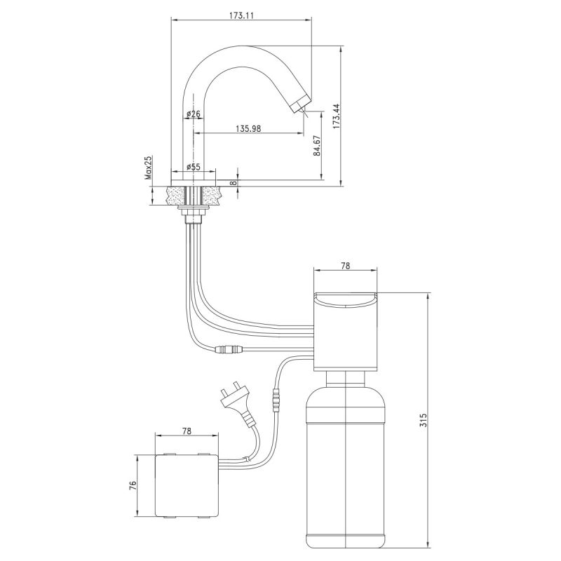 Дозатор для жидкого мыла Lemark Project LM4644CE Хром