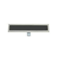 Дренажный канал ALMAes Laguna 80 см, LG80BL, решетка под плитку, нержавеющая сталь/стекло, цвет черный