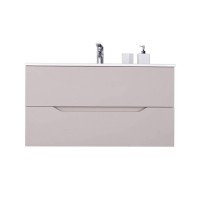 Тумба с раковиной Orange Line Li-100TuL+Ra, подвесная, латте матовый Soft Touch