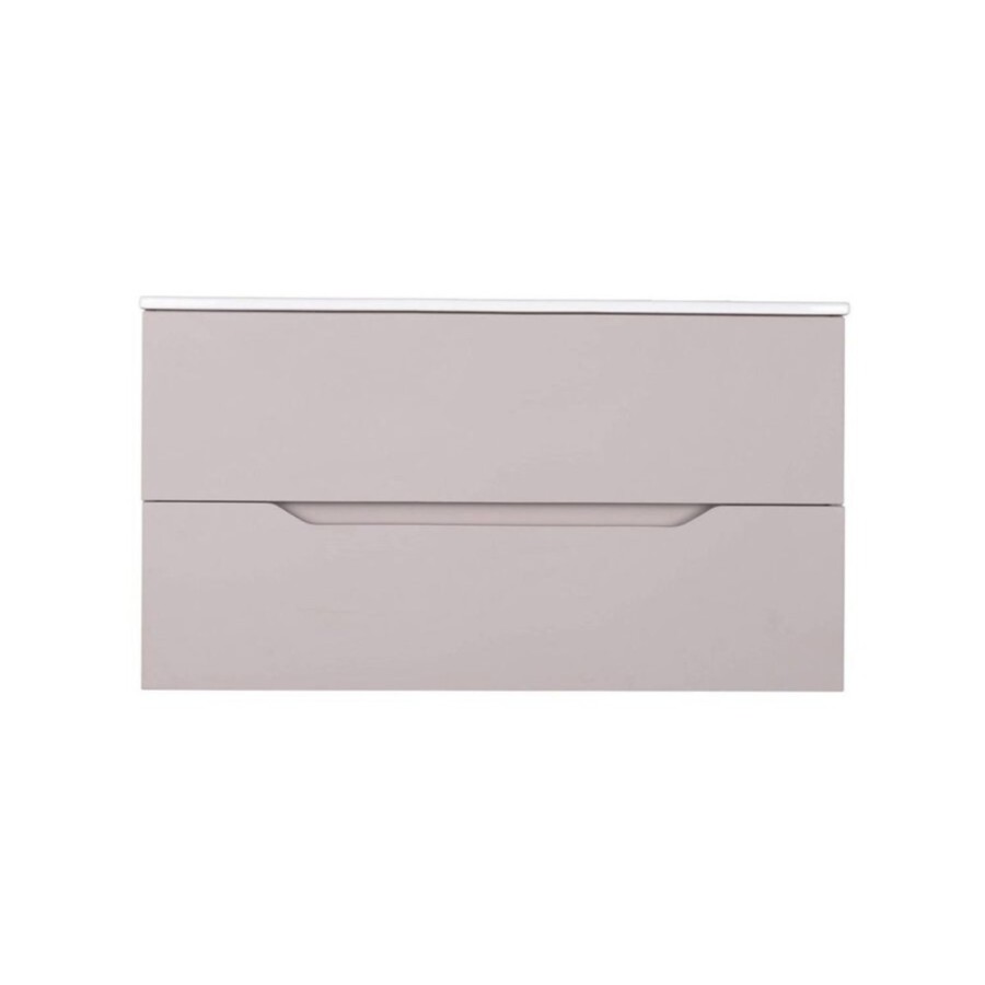 Тумба с раковиной Orange Line Li-100TuL+Ra, подвесная, латте матовый Soft Touch
