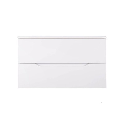 Тумба с раковиной Orange Line Li-100Tuw+Ra, подвесная, белый матовый Soft Touch