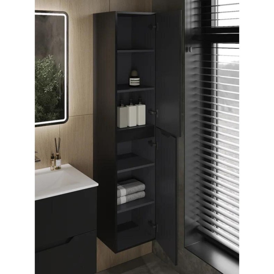 Пенал Orange Line 35 см, Li-35Pub, без корзины, правый, черный матовый Soft Touch