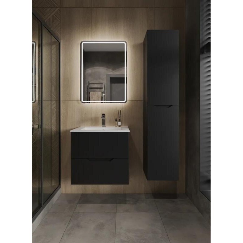 Пенал Orange Line 35 см, Li-35Pub, без корзины, правый, черный матовый Soft Touch
