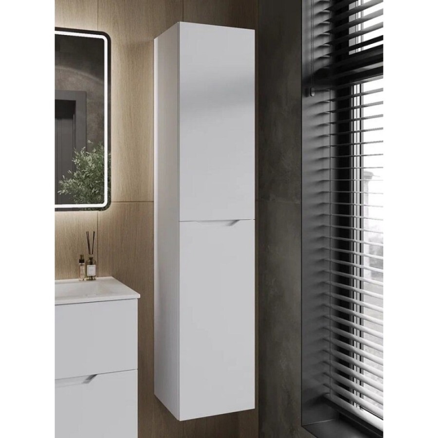 Пенал Orange Line Li-35Puw, 35 см, подвесной, правый, цвет белый матовый Soft Touch