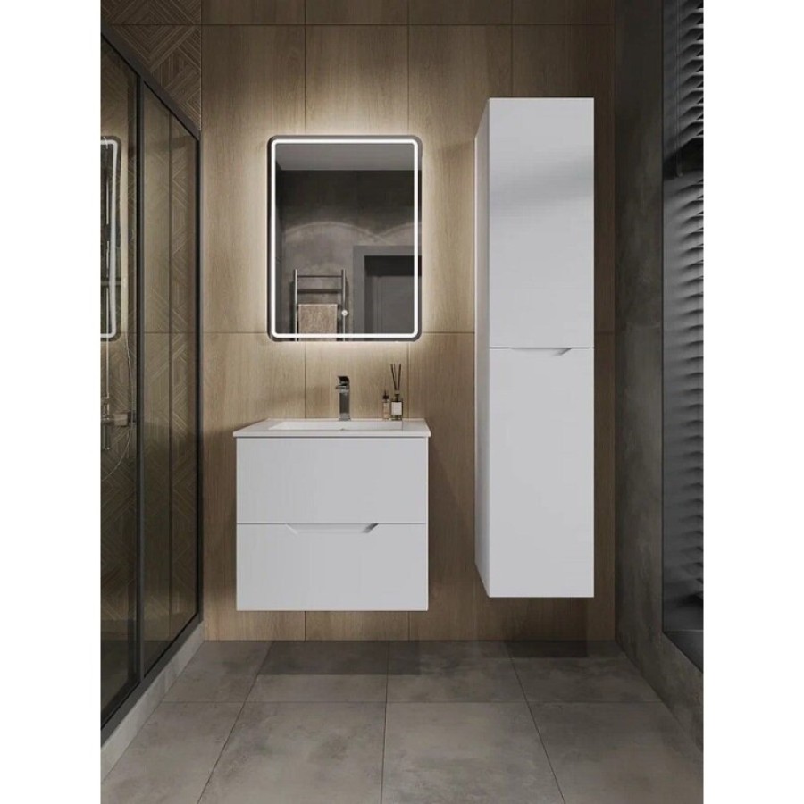 Пенал Orange Line Li-35Puw, 35 см, подвесной, правый, цвет белый матовый Soft Touch