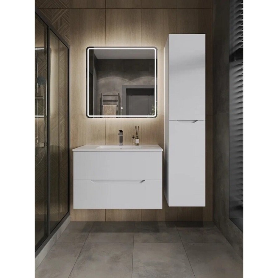 Пенал Orange Line Li-35Puw, 35 см, подвесной, правый, цвет белый матовый Soft Touch