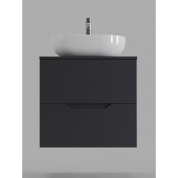 Тумба с раковиной Orange Line Li-60TugMDF+B05-480W, 60 см, подвесная, цвет графит матовый Soft Touch