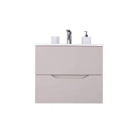 Тумба с раковиной Orange Line Li-60TuL+Ra, подвесная, латте матовый Soft Touch