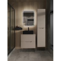Тумба с раковиной Orange Line Li-60TuLMDF+B01-475MB, 60 см, подвесная, цвет латте матовый Soft Touch