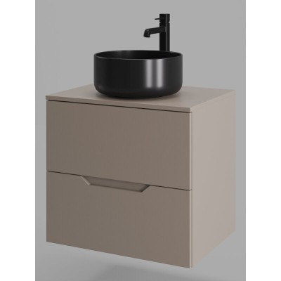 Тумба с раковиной Orange Line Li-60TuLMDF+B07-345B, 60 см, подвесная, цвет латте матовый Soft Touch