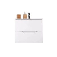Тумба с раковиной Orange Line Li-60Tuw+Ra, подвесная, белый матовый Soft Touch
