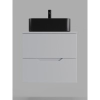 Тумба с раковиной Orange Line Li-60TuwMDF+B02-460MB, 60 см, подвесная, белый матовый Soft Touch