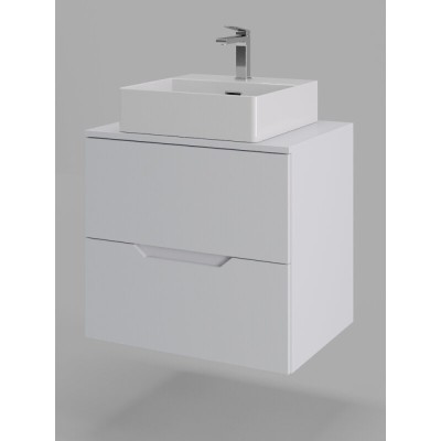 Тумба с раковиной Orange Line Li-60TuwMDF+B04-405W, 60 см, подвесная, цвет белый матовый Soft Touch
