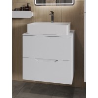 Тумба с раковиной Orange Line Li-60TuwMDF+B04-500W, 60 см, подвесная, цвет белый матовый Soft Touch