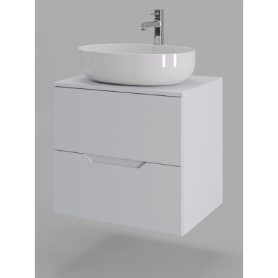 Тумба с раковиной Orange Line Li-60TuwMDF+B05-520W, 60 см, подвесная, цвет белый матовый Soft Touch