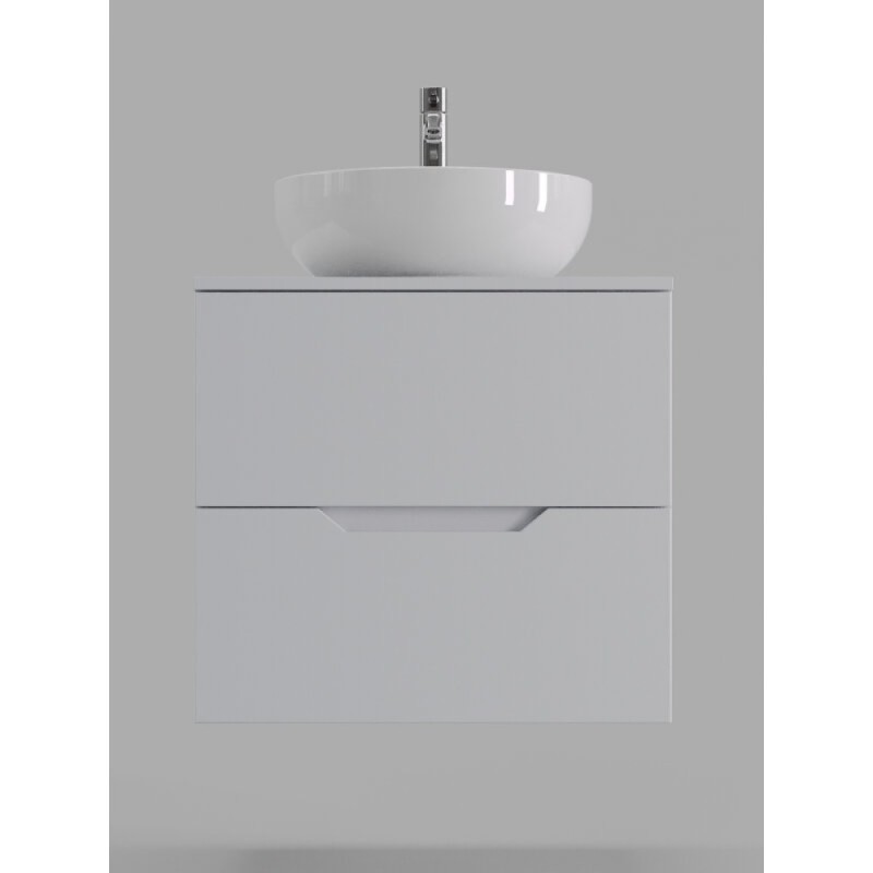 Тумба с раковиной Orange Line Li-60TuwMDF+B07-420W, 60 см, подвесная, цвет белый матовый Soft Touch