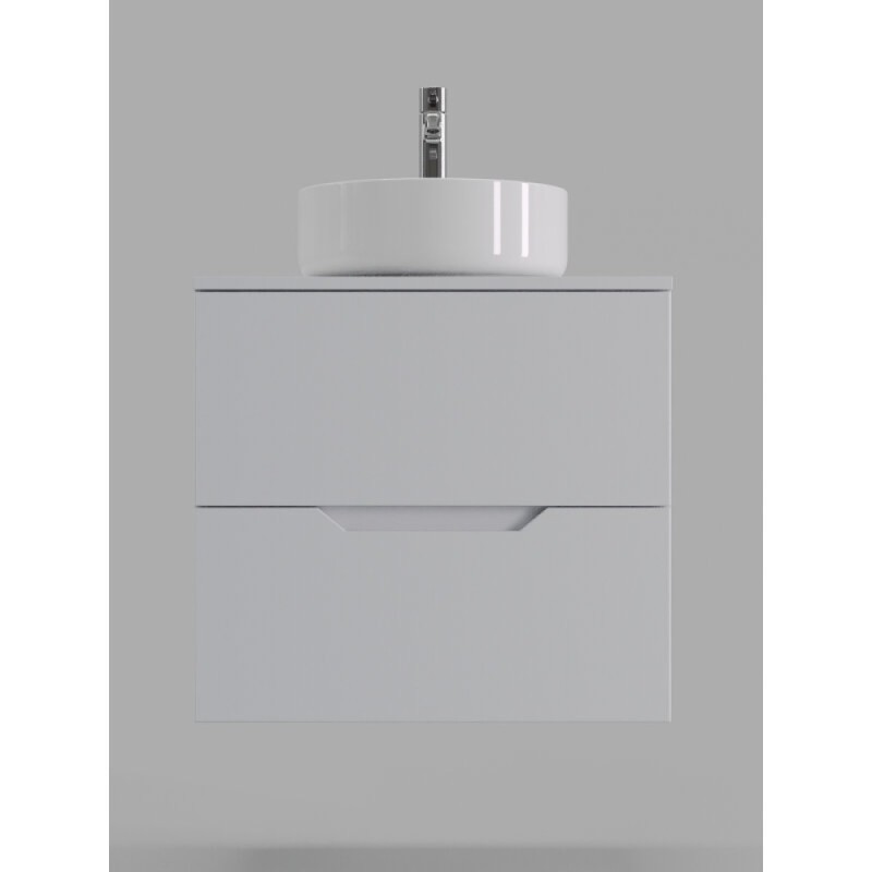 Тумба с раковиной Orange Line Li-60TuwMDF+B09-360W, 60 см, подвесная, цвет белый матовый Soft Touch