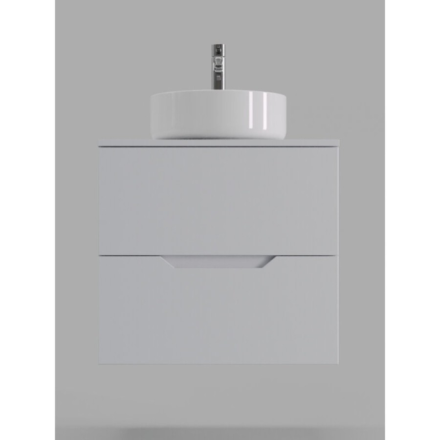 Тумба с раковиной Orange Line Li-60TuwMDF+B09-360W, 60 см, подвесная, цвет белый матовый Soft Touch