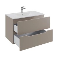 Тумба с раковиной Orange Line Li-70TuL+Ra, 70 см, подвесная, цвет латте матовый Soft Touch