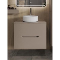 Тумба с раковиной Orange Line, Li-70TuLMDF+B09-360W, 70 см, подвесная, раковина белая матовая, латте матовый