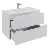 Тумба с раковиной Orange Line Li-70Tuw+Ra, 70 см, подвесная, цвет белый матовый Soft Touch