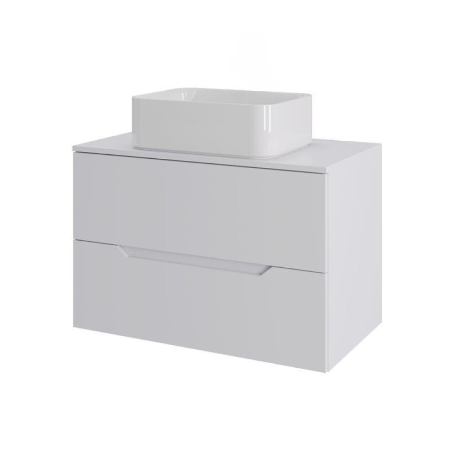 Тумба с раковиной Orange Line, Li-70TuwMDF+B02-460W, 70 см, подвесная, белая матовая