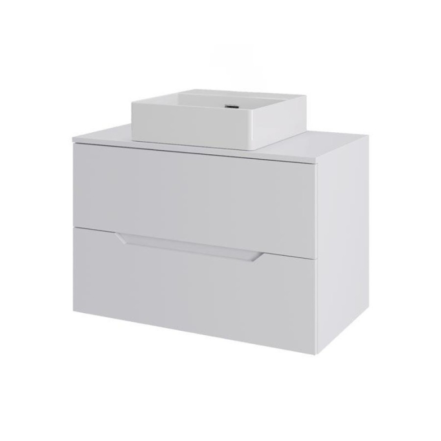 Тумба с раковиной Orange Line, Li-70TuwMDF+B04-405W, 70 см, подвесная, белая матовая