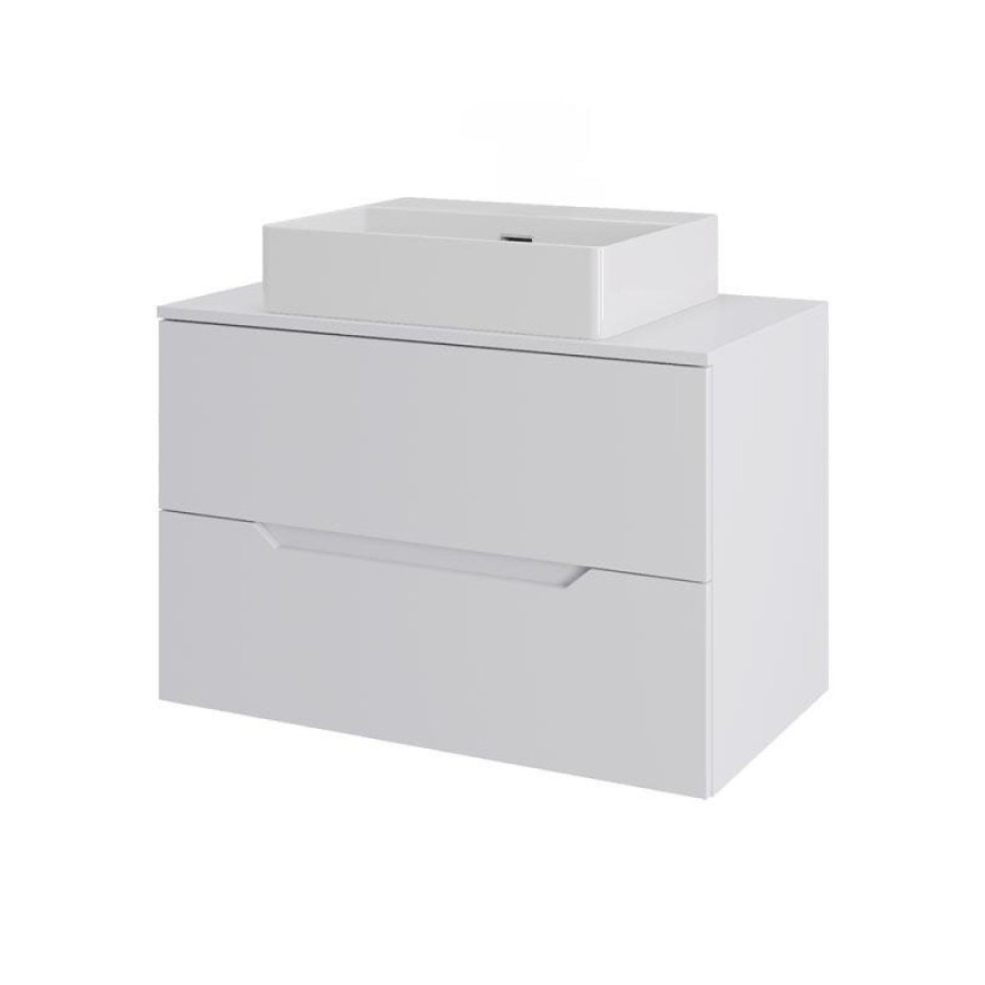 Тумба с раковиной Orange Line, Li-70TuwMDF+B04-500W, 70 см, подвесная, белая матовая