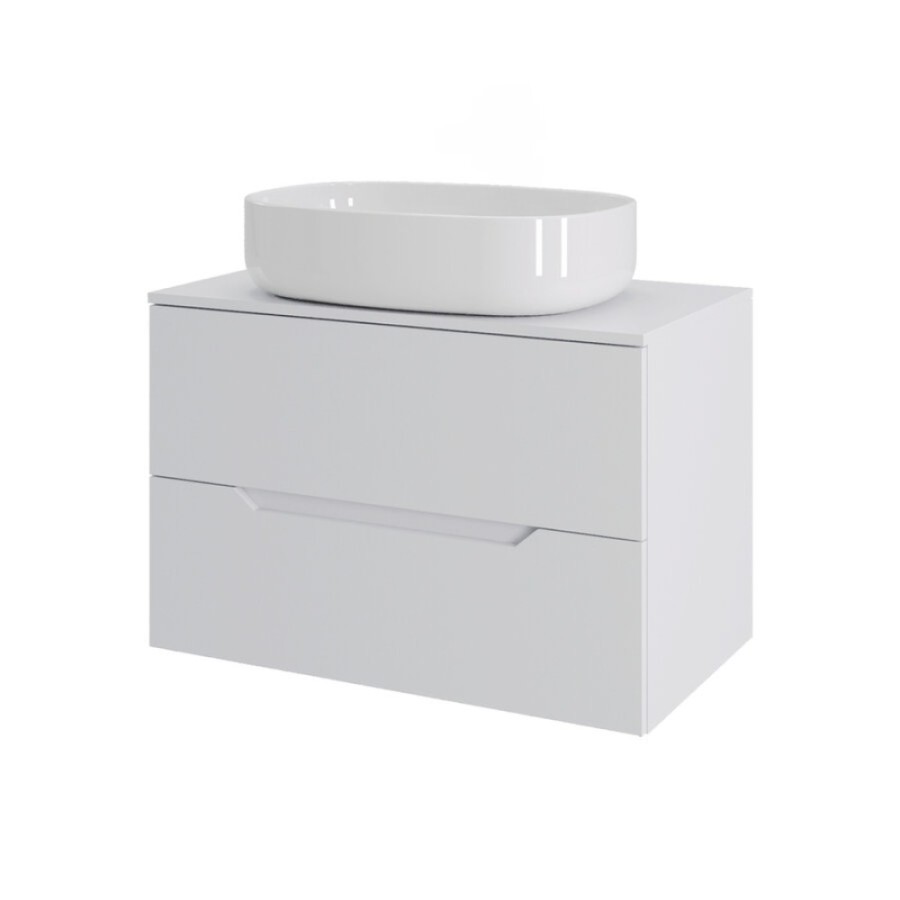 Тумба с раковиной Orange Line, Li-70TuwMDF+B04-600W, 70 см, подвесная, белая матовая