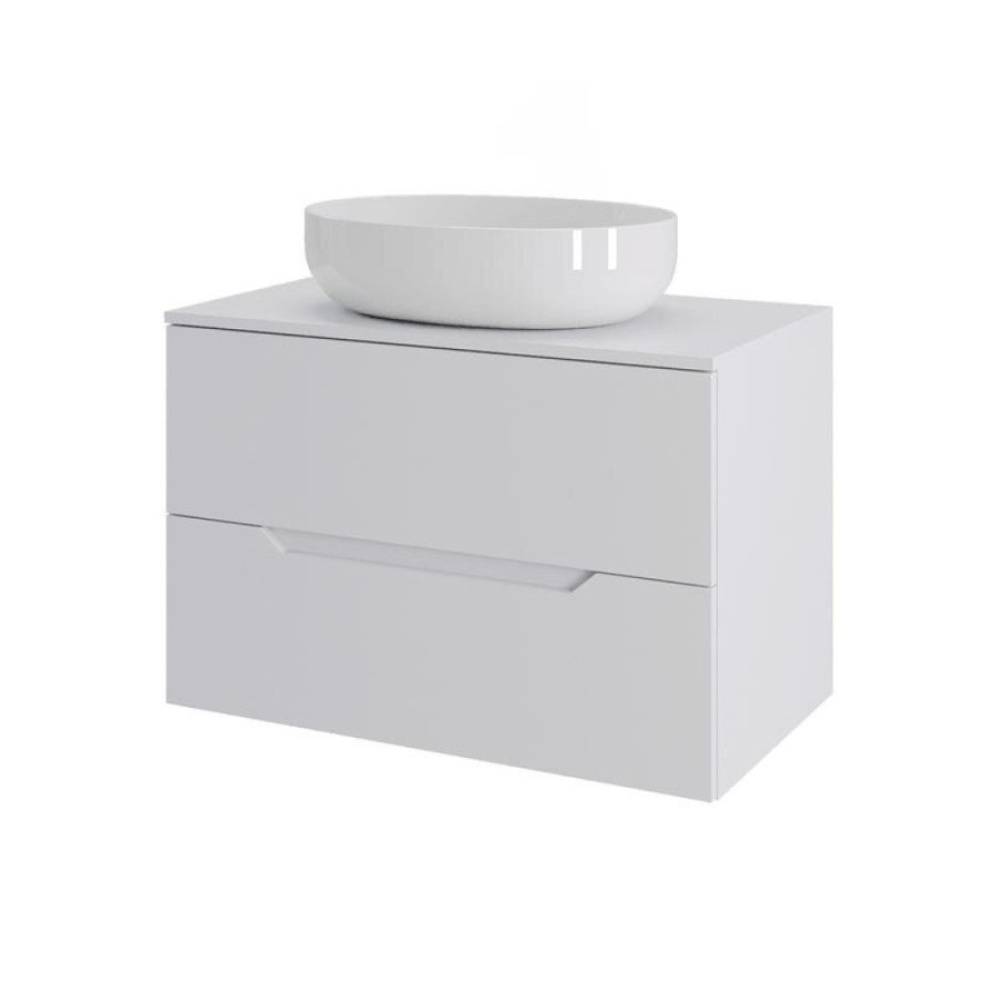 Тумба с раковиной Orange Line, Li-70TuwMDF+B05-520W, 70 см, подвесная, белая матовая