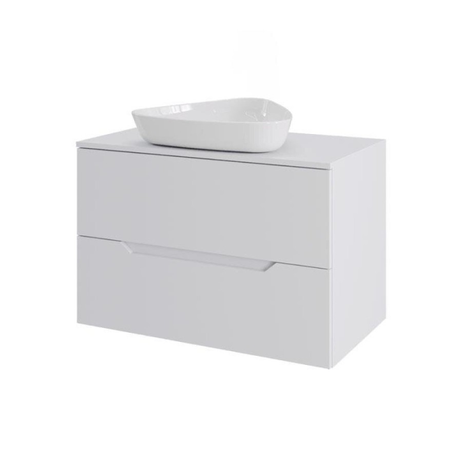 Тумба с раковиной Orange Line, Li-70TuwMDF+B07-500W, 70 см, подвесная, белая матовая