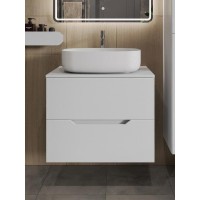 Тумба с раковиной Orange Line, Li-70TuwMDF+B07-540W, 70 см, подвесная, белая матовая
