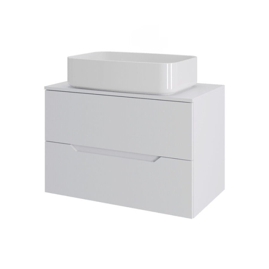 Тумба с раковиной Orange Line, Li-70TuwMDF+B07-600W, 70 см, подвесная, белая матовая