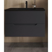 Тумба под раковину Orange Line, подвесная, Li-80Tub, чёрный матовый Soft Touch