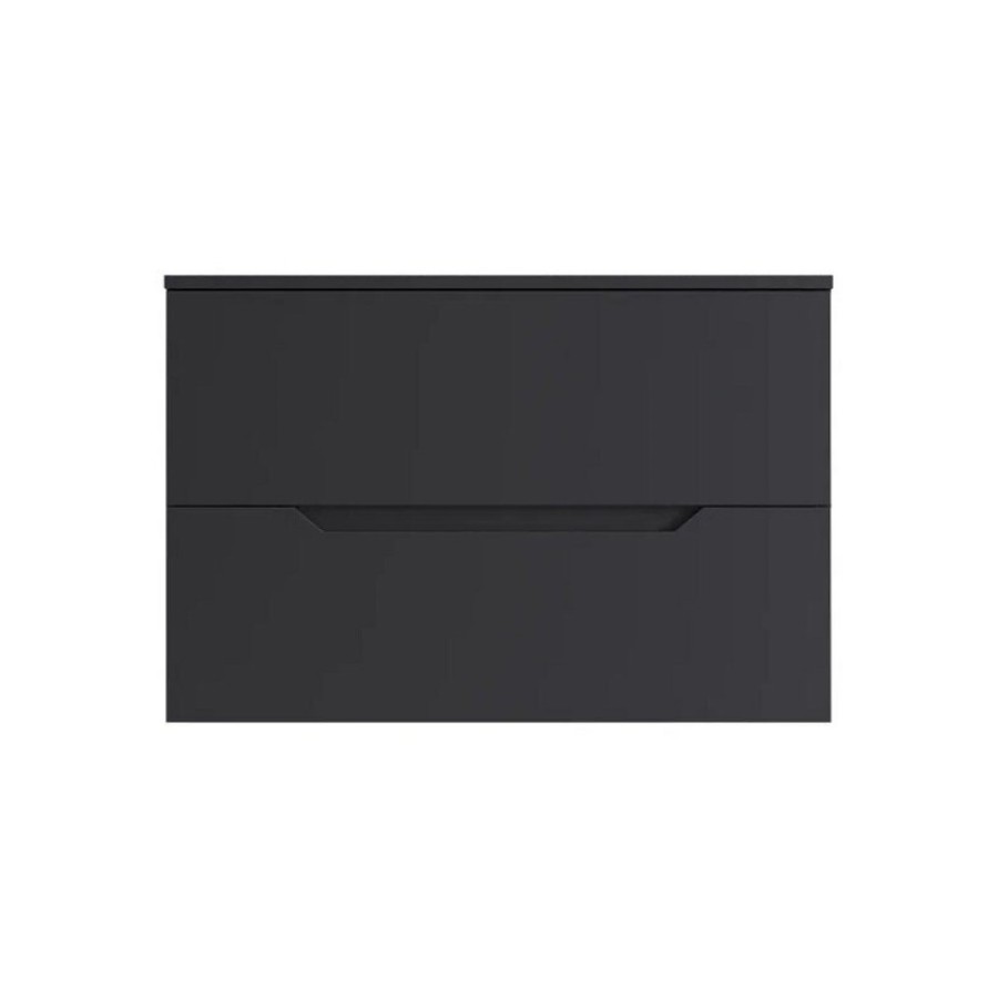 Тумба под раковину Orange Line 80 см, Li-80TugMDF, подвесная, цвет графит матовый Soft Touch