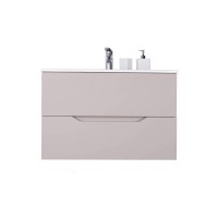 Тумба с раковиной Orange Line, Li-80TuL+Ra, подвесная, латте матовый Soft Touch