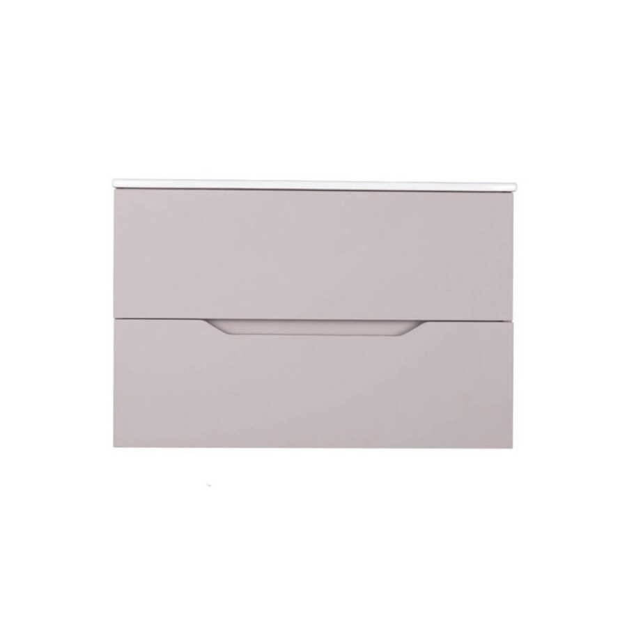 Тумба с раковиной Orange Line, Li-80TuL+Ra, подвесная, латте матовый Soft Touch