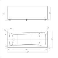 Ванна акриловая Aquatek Либра NEW ПН 160 x 70 см, LIB160N-0000002, прямоугольная, белый