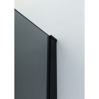 Душевая перегородка со свободным входом Cezares Liberta-L-1-TB-25-GR-NERO, 25 см, стекло графит, профиль черный матовый