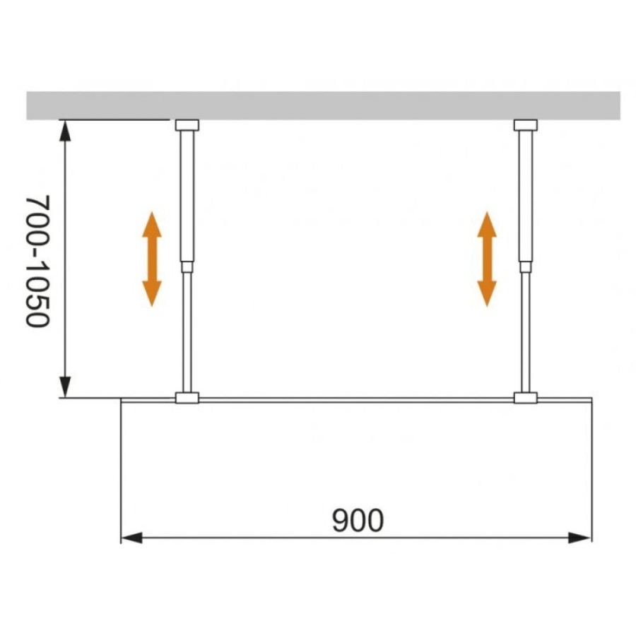 Душевая перегородка Cezares Liberta 90 см, со свободным входом, стекло бронза, профиль черный, Liberta-L-2-90-BR-Nero