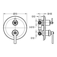 Смеситель Cezares LIBERTY-F-VDIM3-T-01 для душа