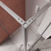 Душевой уголок Cezares LINER-A-2-90-C-Cr, 90 х 90 см, стекло прозрачное, профиль хром