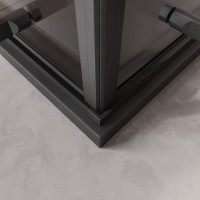 Душевой уголок Cezares LINER-A-2-90-C-NERO, 90 х 90 см, стекло прозрачное, профиль черный матовый