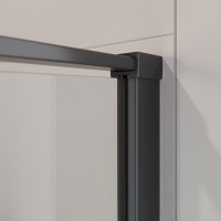 Душевой уголок Cezares LINER-A-2-90-C-NERO, 90 х 90 см, стекло прозрачное, профиль черный матовый