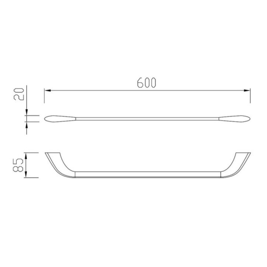Полотенцедержатель Cezares Liner-TH-60-01, 60 см, хром