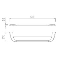Полотенцедержатель двойной Cezares Liner-THD-60-01, 60 см, хром