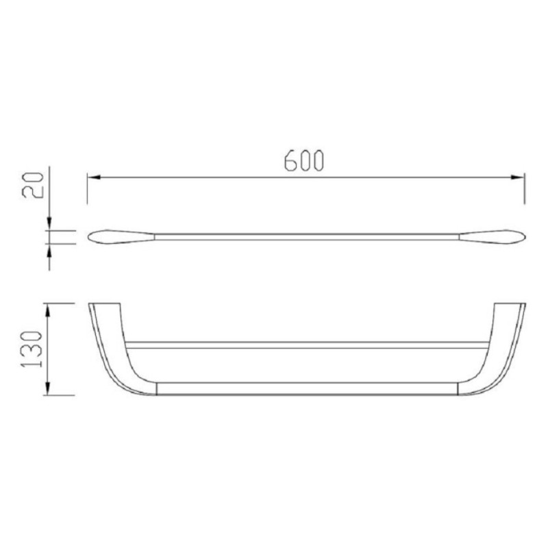 Полотенцедержатель двойной Cezares Liner-THD-60-01, 60 см, хром
