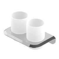 Стакан для зубных щеток двойной Cezares Liner-TUMDS-01, хром