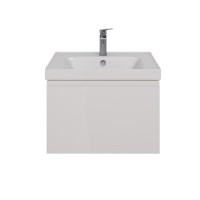 Тумба под раковину Lemark Veon Mini 60 см, подвесная, цвет белый глянец, LM02VM60T