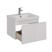 Тумба под раковину Lemark Veon Mini 60 см, подвесная, цвет белый глянец, LM02VM60T